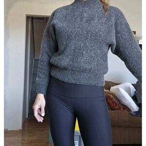 Rafaella Grey Angora Rabbit Hair Lambs Wool Knit Sweater Women S Long Sleeve